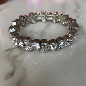 Silver Crystal Stretch Bracelet - Women Jewelry